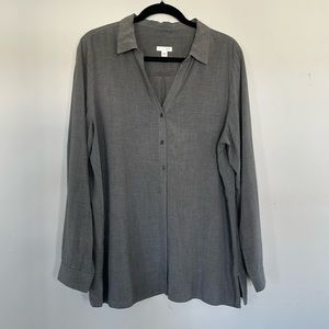 J Jill large gray collared blouse tunic
